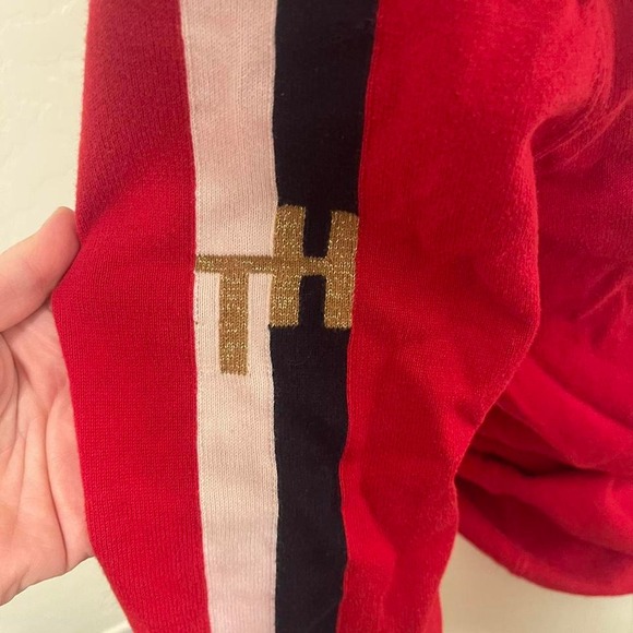 Herritage Brand Tommy Hilfiger Stripe Sleeve Nautical Preppy Sweater - Picture 7 of 8